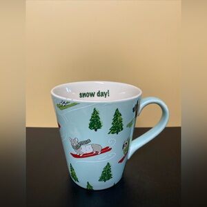 Secret Celebrity Snow Day Mug With Skiing Dogs